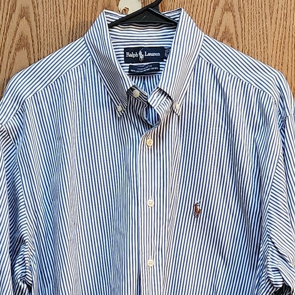 Ralph Lauren Shirts Ralph Lauren Yarmouth Mens Blue Stripe Button